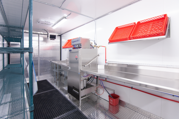 28 foot dishwashing trailer interior
